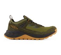 KEEN Men's Hightrail Low Height Durable Lightweight Breathable Leather Waterproof Hiking Shoes, Winter Moss/Gold Flame, 8