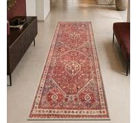 Keen Home Design 30"x84" Rug - Machine Washable Runner Rug with Non-Slip Backing, Ideal for Hallway, Entryway, Kitchen, Laundry Room - Vintage, Easy Clean, Durable, Low Pile Rug - (2'6" x 7')