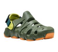 KEEN Unisex-Child Hyperflt Comfortable Slip On Lightweight Breathable Durable Sandals, Bronze Green/Orange Peel, 8