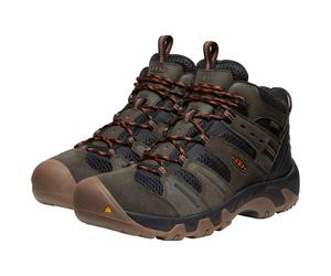 Keen Mens Headout Mid WP Hiking Boots (Black Olive/Fossil Orange) Size 7- 11