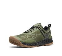 KEEN Men's NXIS Evo Low Height Waterproof Fast Packing Hiking Shoes, Bronze Green/Brindle, 11