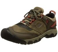 KEEN Men's Ridge Flex Waterproof Hiking Shoe, Timberwolf/Ketchup, 6.5 UK
