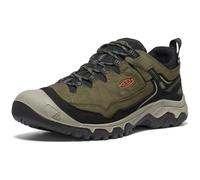 KEEN Men's Targhee 4 Low Height Durable Comfortable Waterproof Hiking Shoes, Dark Olive/Gold Flame, 14 Wide