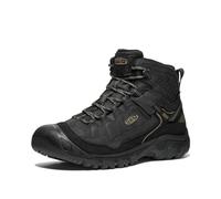 KEEN Men's Targhee 4 Mid Height Durable Comfortable Waterproof Hiking Boots, Black/Black/Black, 13 Wide