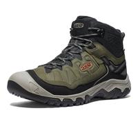 KEEN Men's Targhee 4 Mid Height Durable Comfortable Waterproof Hiking Boots, Dark Olive/Gold Flame, 8 UK