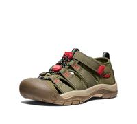 KEEN Newport H2 Closed Toe Water Sandals, Martini Olive/Aura Orange, 7 US Unisex Big Kid