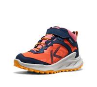 KEEN Unisex Children's Zionic Mid Height Waterproof All Terrain Easy On Hiking Boots, Naval Academy Nasturtium, 1 Big Kid