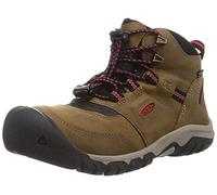 KEEN Unisex Kid's Ridge Flex Mid Waterproof Hiking Boot, Bison Red Carpet, 13 UK Child