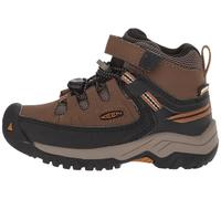 KEEN Unisex Targhee Mid Waterproof Hiking Boot, Blue Nights Red Carpet, 7 UK Child
