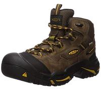 KEEN Utility Men's Braddock Mid Height Steel Toe Waterproof Work Boots, Cascade Brown/Tawny Olive, 10 UK
