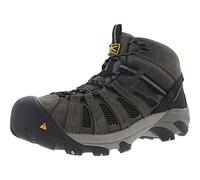 KEEN Utility Men's Flint Mid Steel Toe Work Shoe, Gargoyle/Forest Night, 12 Wide