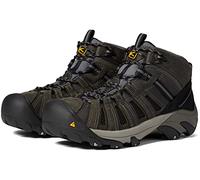 KEEN Utility Men's Flint Mid Steel Toe Work Shoe, Gargoyle/Forest Night, 9 Wide