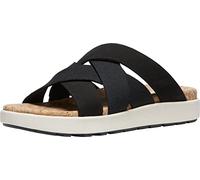 Keen Elle Mixed Slide Leather Textile Women's Comfort Sandals - Black Birch - Size:UK 4.5