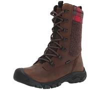 KEEN Women's Greta Tall Boot Waterproof Snow, Brown/Red Plaid, 4.5 UK