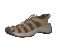 KEEN Women's Astoria West Leather Closed Toe Sandals, Doe/Blue Glass, 4 UK