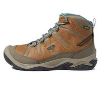 KEEN Women's Circadia Mid Height Comfortable Waterproof Hiking Boots, Toasted Coconut/North Atlantic, 6.5