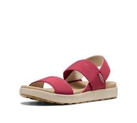 KEEN Women's Elle Backstrap Casual Platform Open Toe Wedge Sandals, Garnet/Birch, 5