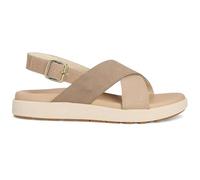 KEEN Women's Elle Luxe Cross Strap Cute Comfortable Leather Sandals, Plaza Taupe/Brindle, 7