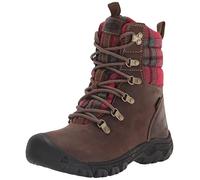 KEEN Women's Greta Boot Waterproof Snow, Dark Brown/Red Plaid, 7.5 UK