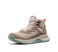 KEEN Women's Hightrail Mid Height Durable Lightweight Breathable Leather Waterproof Hiking Boots, Brindle/Pink Lemonade, 7