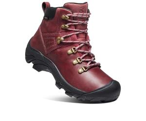 KEEN Women's Pyrenees Mid Height Waterproof Leather Hiking Boot, Tibetan Red/Black, 6.5 UK