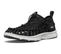 KEEN Women's Uneek O3 Breathable Two Cord Custom Comfort Fit Sneaker Style Sandals, Black/Star White, 7.5