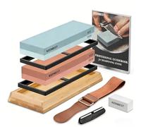 KEENBEST Premium Material Sharpening Stone Set 400 1000 3000 8000 Whetstone Knife Sharpener Stone Wetstones for Sharpening Knives Wet Stone