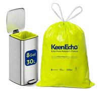 KeenEcho 30L Drawstring Bin Liners, Ocean Fishing Nets Upcycling, Sea Salt Scented, Plastic Bin Bags 30 Pack, Waste Bag for Kitchen, Bathroom, Office and Pets
