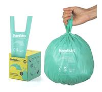 Keenecho 6L 100 Counts Compostable Food Waste Bin Bags with Handles, Biodegradable Bin Liners 6L/10L/30L Caddy Kitchen Liners, Green