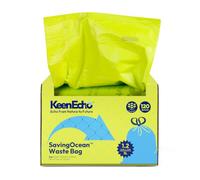 KeenEcho Drawstring Bin Liners, Ocean Fishing Nets Upcycling, Sea Salt Scented, Plastic Bin Bags, Waste Bag for Kitchen, Bathroom, Office and Pets, 5L 120 Pack