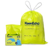 KeenEcho Drawstring Bin Liners, Ocean Fishing Nets Upcycling, Sea Salt Scented, Plastic Bin Bags, Waste Bag for Kitchen, Bathroom, Office and Pets, 20L 120 Pack