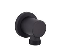 Keenfix Brass Black Round Shower Wall Outlet Elbow