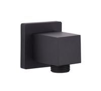 Keenfix Brass Black Square Shower Wall Outlet Elbow