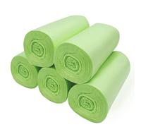 KeenKiD Small Biodegradable Bin Bags 6L, Heavy Duty Food Waste Bags Compostable Caddy Liners, Recycling Clear Green Garbage Trash Bags, 120 Counts 1.2 Gallon