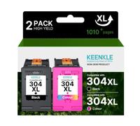 KEENKLE 304XL Ink Cartridges, Black & Colour, 2 Pack