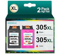 KEENKLE 305 XL Cartridges Compatible with HP 305 Printer Cartridges for DeskJet 2700 2720 2710 DeskJet Plus 4120 4130 4110 4100 Envy 6000 6010 6020 6030 (2-Pack)