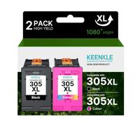 KEENKLE 305XL Ink Cartridges, Black & Colour, 2 Pack