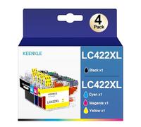 KEENKLE LC422 LC422XL Ink Cartridges Compatible with Brother LC422XL for MFC-J5340DW MFC-J5345DW MFC-J5740DW MFC-J6540DW MFC-J6940DW printers (4-Pack Black, Cyan, Magenta, Yellow)