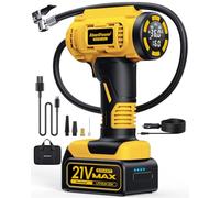 KeenPower Cordless Tire Inflator Portable Air Compressor, 160PSI 3X Faster Car Tire Pump, 21V Rechargeable Battery Powered Air Compressor, Larger & Clear HD Digital Pressure Gauge w/4+N Smart Modes