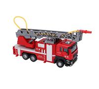 Keenso 1:50 Ladder Fire Truck Model Alloy Fire Engine Car Model with 180° Rotating Table Retractable Ladder Sound Light Openable Cab for Kids 3+ Display Play