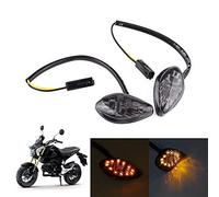 Keenso 1 Pair Motorcycle Amber LED Turn Light Kit, Eye Shape Flush Front Rear Turn Light Assembly Automotive Lighting