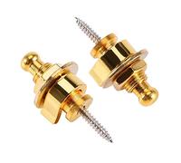 Keenso 10pcs Electric Guitar Metal Bass Strap Locks, Antiskid Straplocks Accessory for Acoustic, Electric and Bass Guitar Strap Locking Locks (Gold)