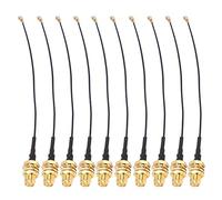 Keenso 10pcs SMA on IPX (U.FL) Expansion Cable. High Accuracy of Fast Counting Replacement 10 Cm Cable for Antenna Feed [brass]