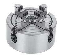 Keenso 125 Mm 4 Pine Independent Lathes Strong Clamping Force for CNC Drilling and Grinding Machines Cast Iron Silver 4.9 Inch Chuck for Metal Plant Pieces