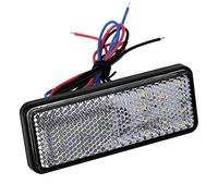 Keenso 12V 24 LED Motorcycle Tail Light Turn Light, Universal Tail Brake Stop Lamp Light Rectangle for Scooters ATVs Moped Tricycles(White)