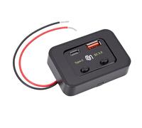 Keenso 12V 24V Car USB Outlet Panel, Dual USB Port QC3.0 Type C Fast Charging Socket, with Power Switch, for RV Marine Boat ATV Motorcycle Truck Bus