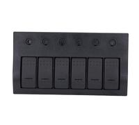 Keenso 12V 24V Rocker Switch Panel 6 Gang LED Safety Assurance for Boat
