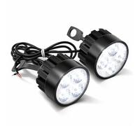 Keenso 12V Motorcycle Spotlights, 2Pcs 24W 4 LEDs Universal Waterproof Daylight Running Headlight LED DRL Driving Fog Light for Car Trucks Buses ATVs SUVs