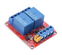 Keenso 2 Channel Relay Module, 5V Relay Module Board with Optocoupler Isolation, High and Low Level Trigger, Red for DIY Projects, Automation, Home Automation, Robotics Control