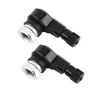 Keenso 2 pcs 90 Degree Tire Valve Stem Universal Motorcycle Aluminum Wheels Tire Valve Stems Caps 11.3mm (Black) Auto Body Repair